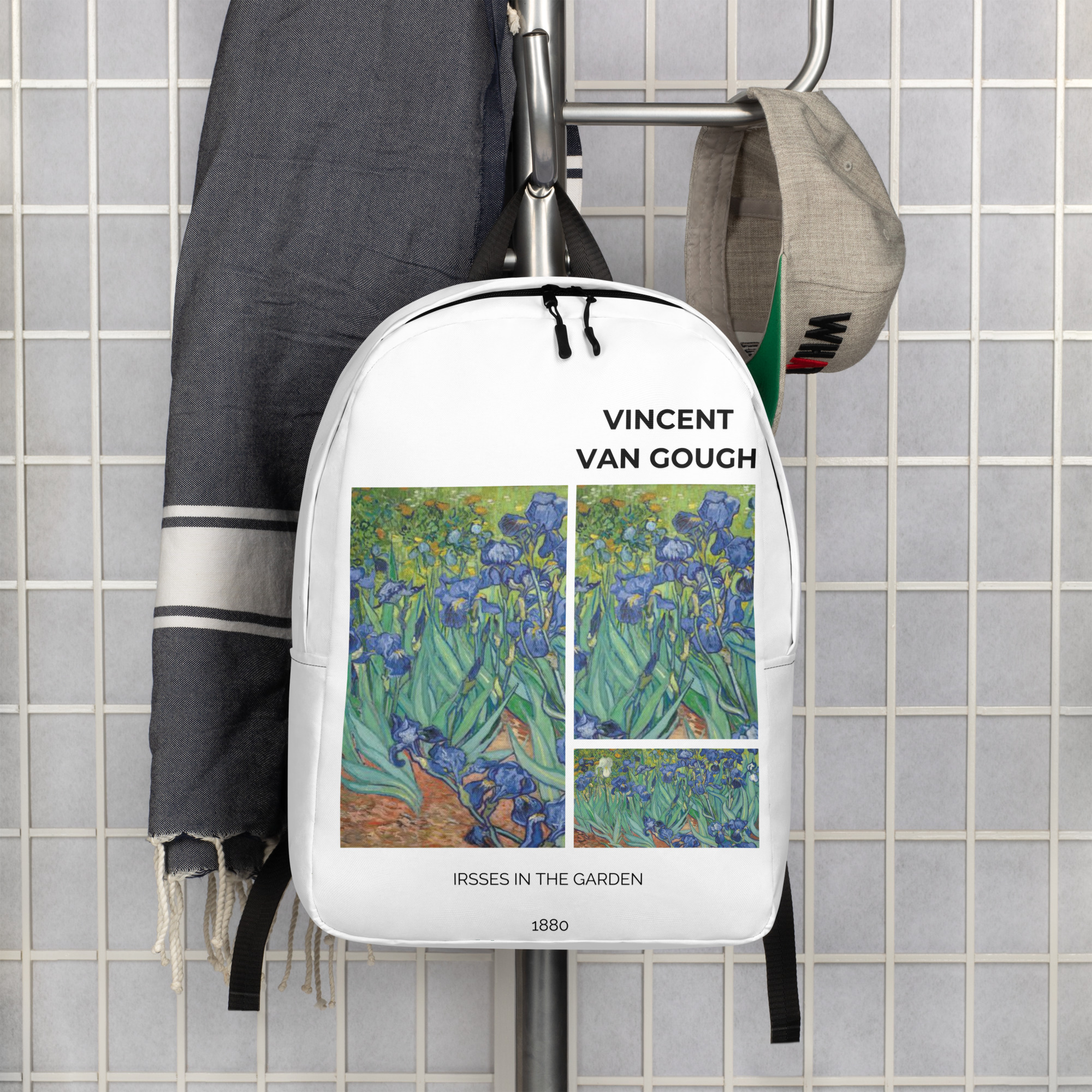 Irsses in the garden 1880Minimalist Backpack - Image 3