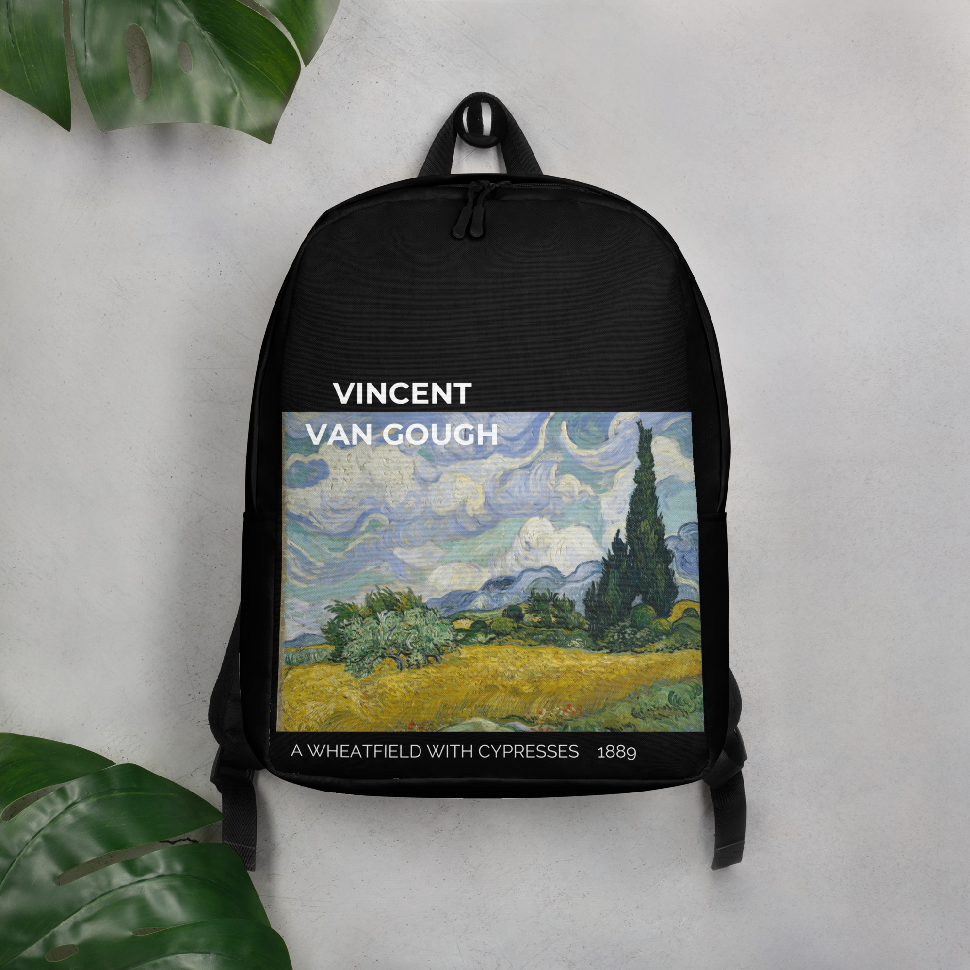 A Wheatfield with Cypresses Minimalist Backpack - Image 2