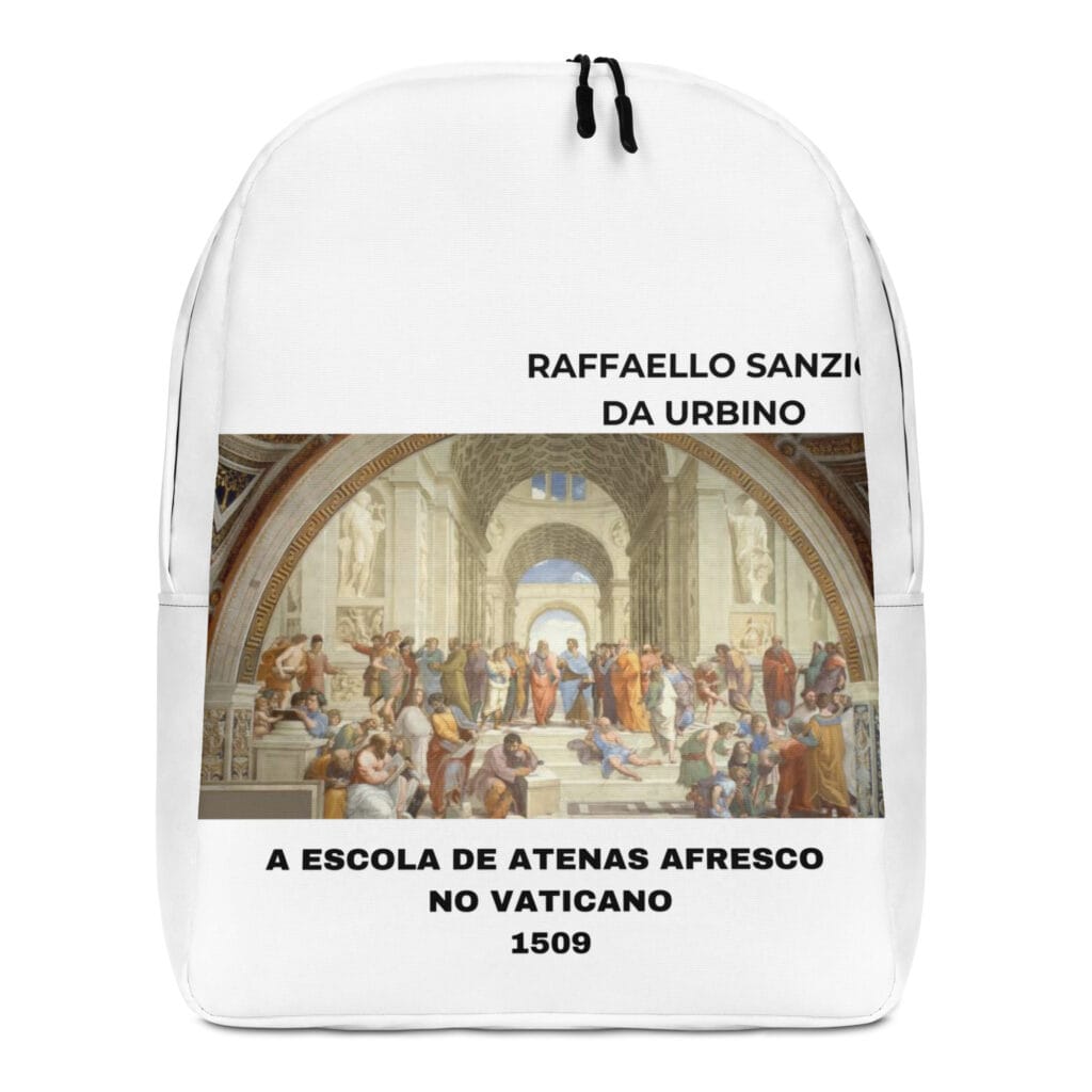 A Escola de Atenas afresco  no Vaticano Minimalist Backpack