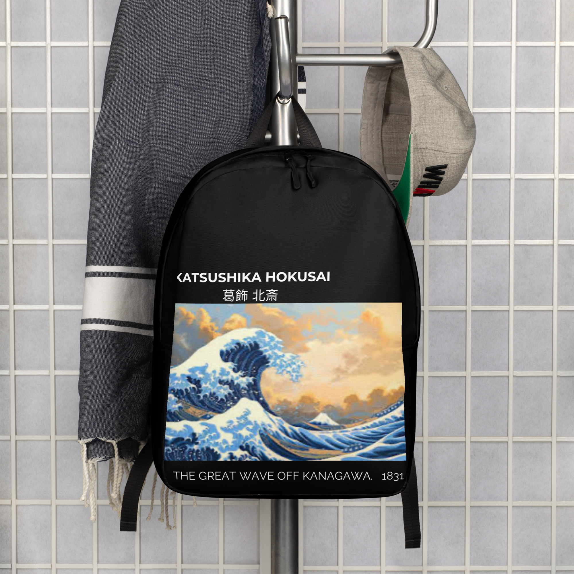 The Great Wave Off Kanagawa. Minimalist Backpack - Image 2