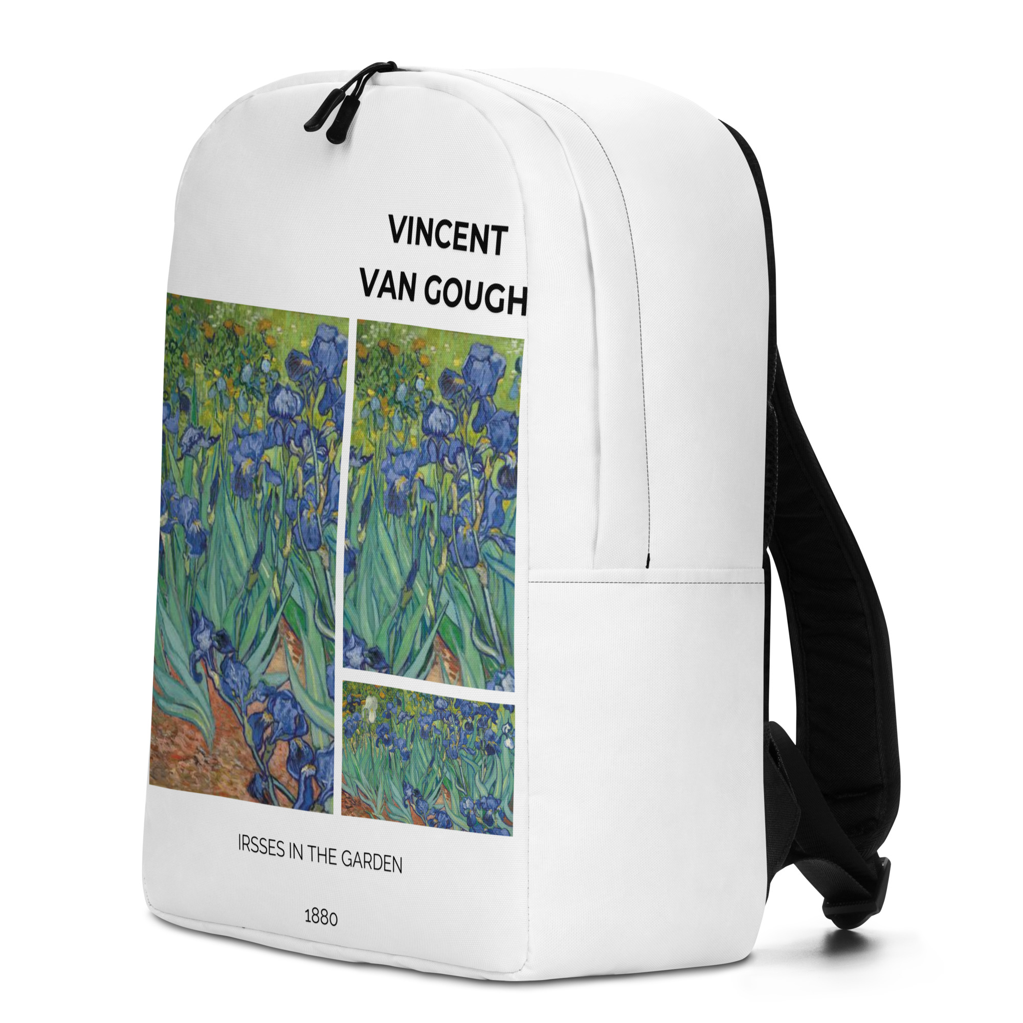 Irsses in the garden 1880Minimalist Backpack - Image 4
