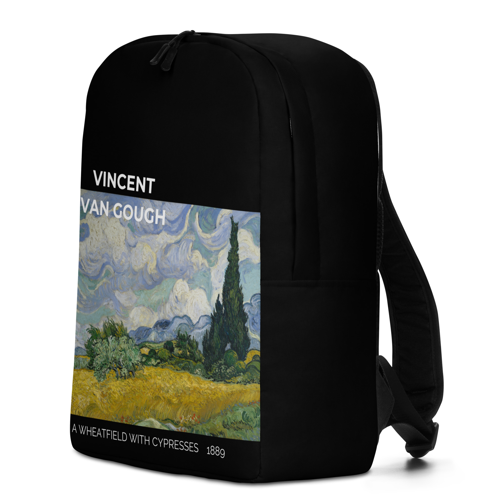 A Wheatfield with Cypresses Minimalist Backpack - Image 4