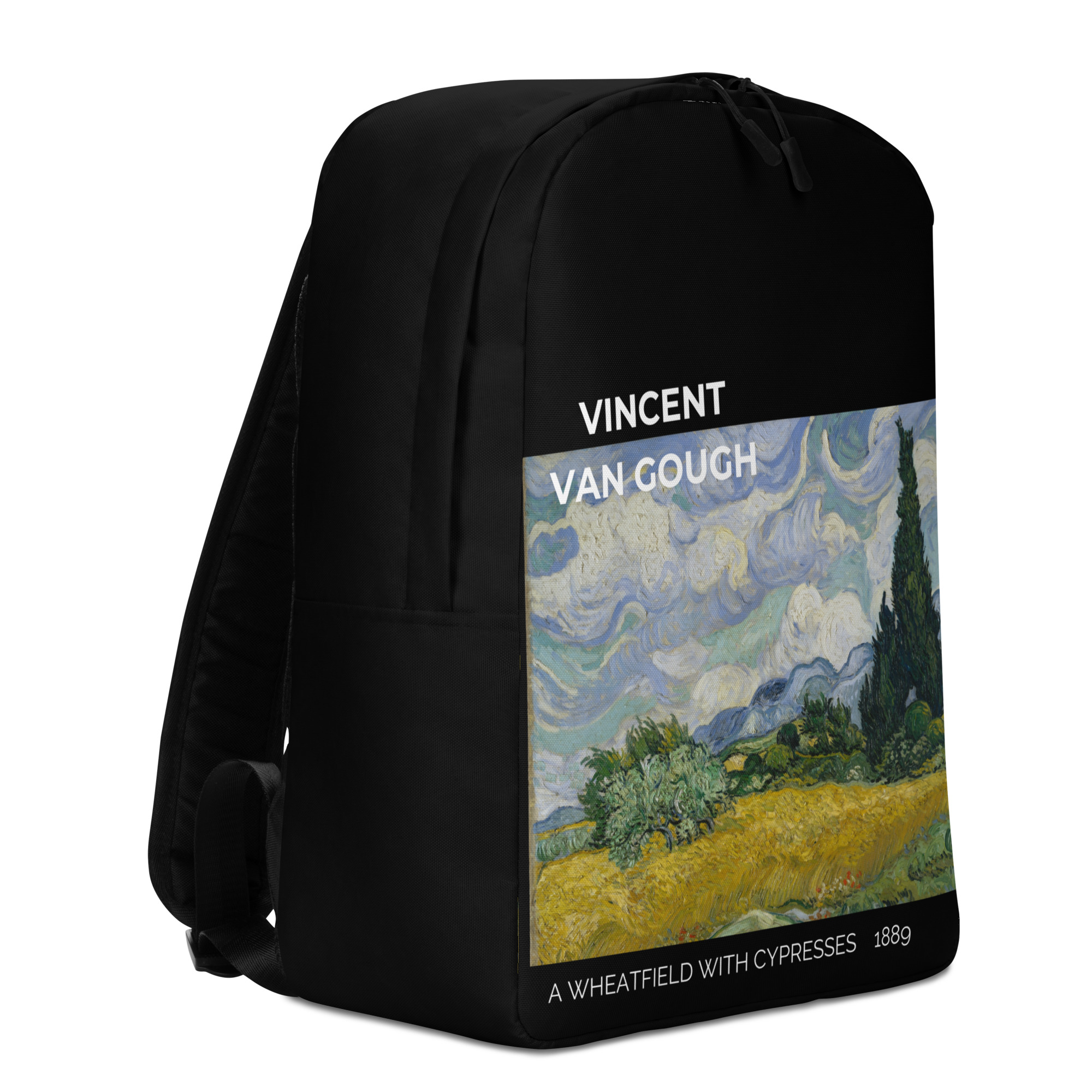 A Wheatfield with Cypresses Minimalist Backpack - Image 5