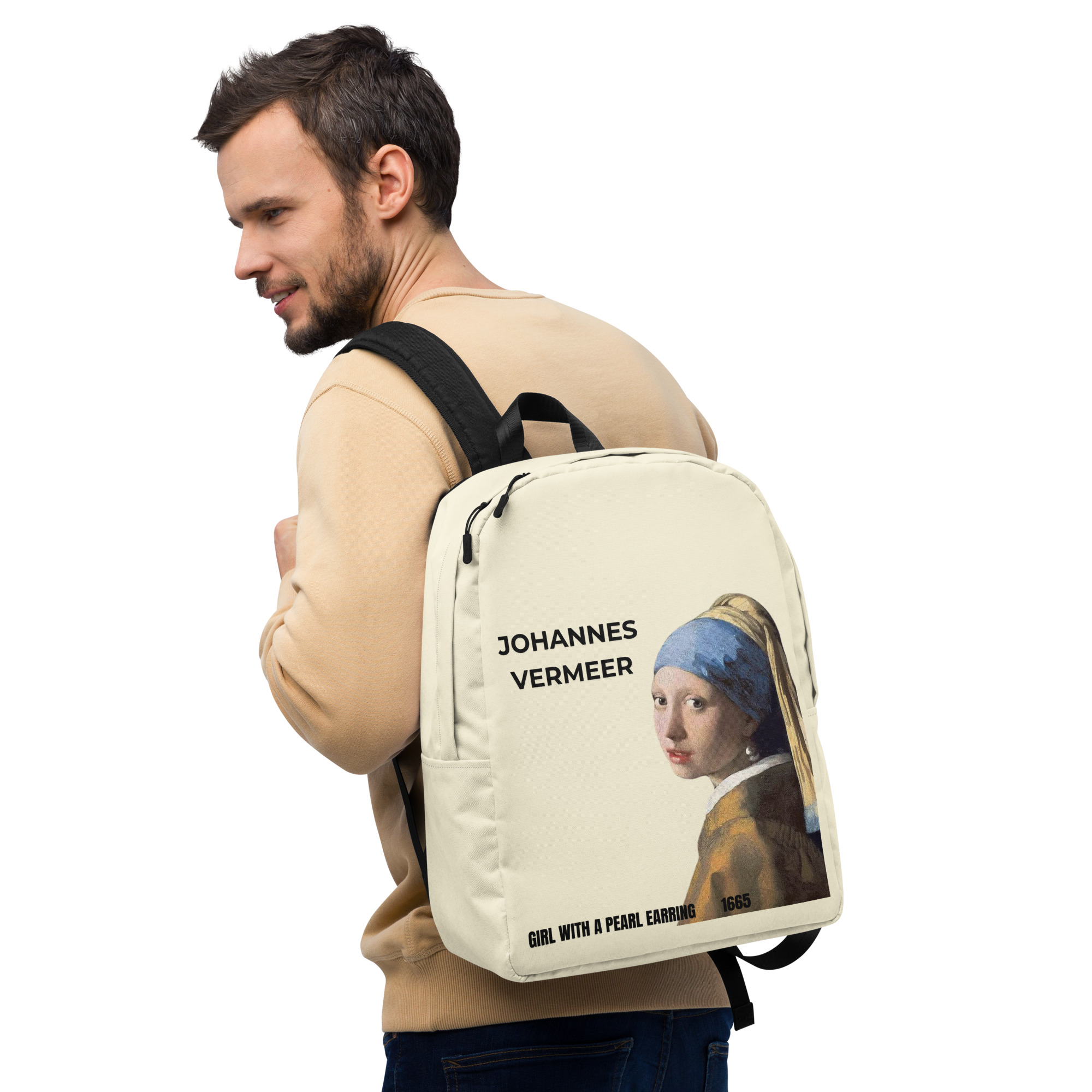 Girl with a Pearl Earring Minimalist Backpack - Image 6