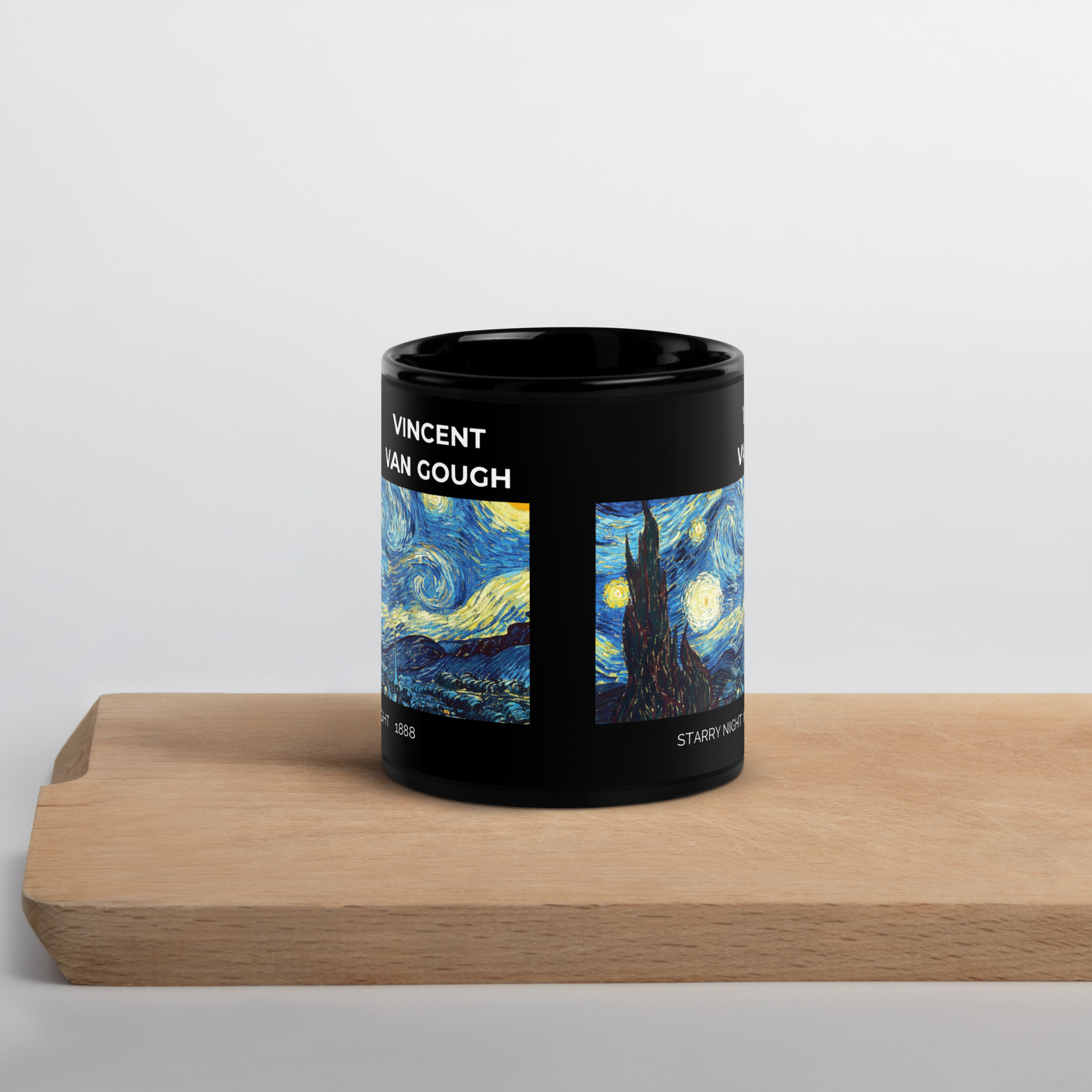 Starry night 1888 Black Glossy Mug - Image 2