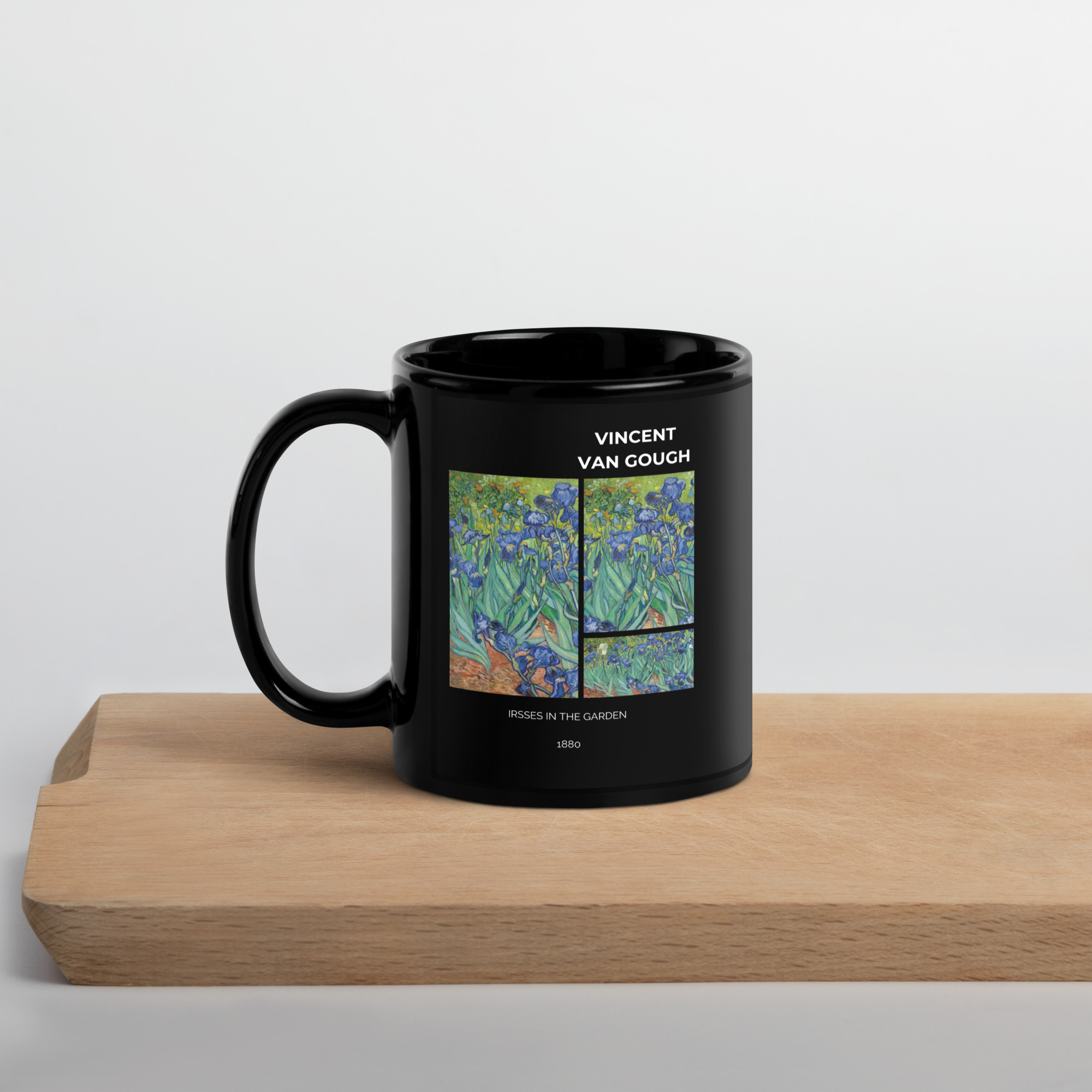 Irsses in the garden Black Glossy Mug - Image 3