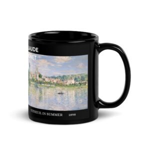 Vetheuil in Summer Black Glossy Mug
