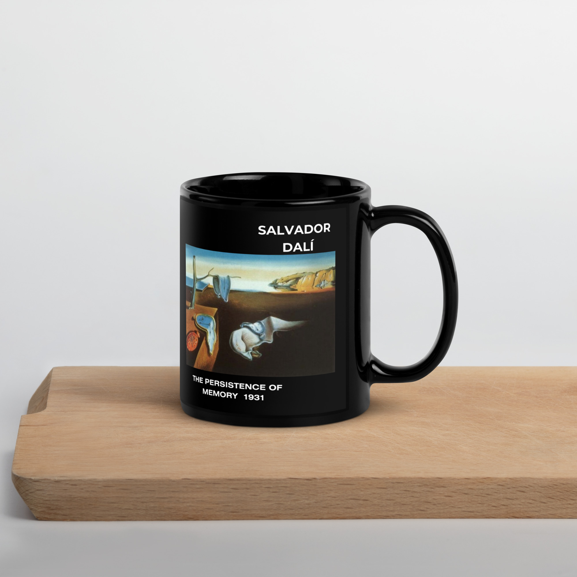 The Persistence of Memory Black Glossy Mug