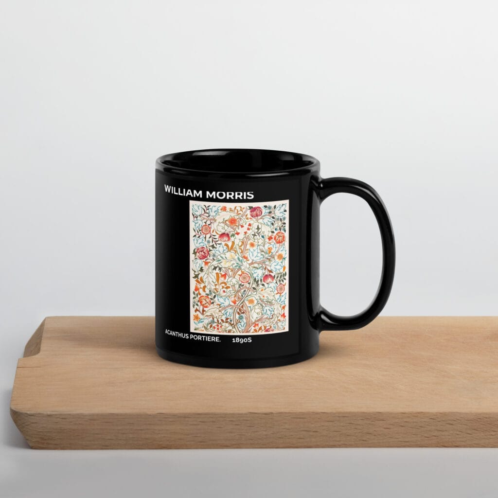 Acanthus Portiere Black Glossy Mug