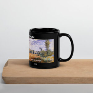 View of Vétheuil Black Glossy Mug