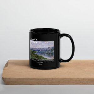 The Seine and the Chaantemesle Hills Black Glossy Mug