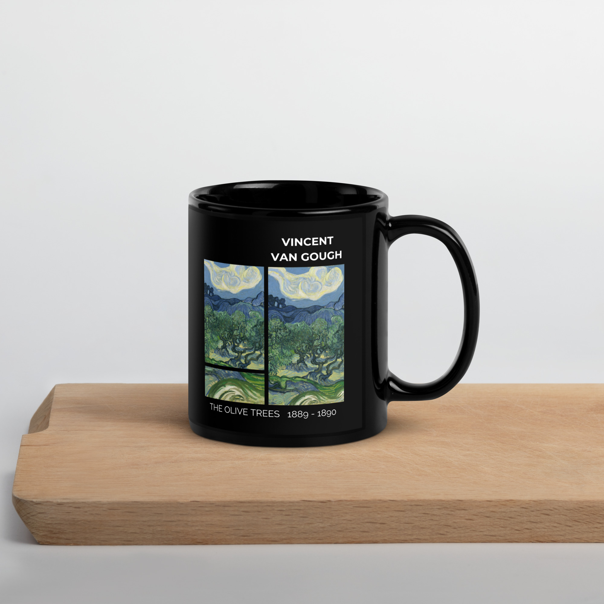 The Olive Trees 1889 - 1890 Black Glossy Mug