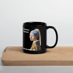 Girl with a Pearl Earring  Black Glossy Mug