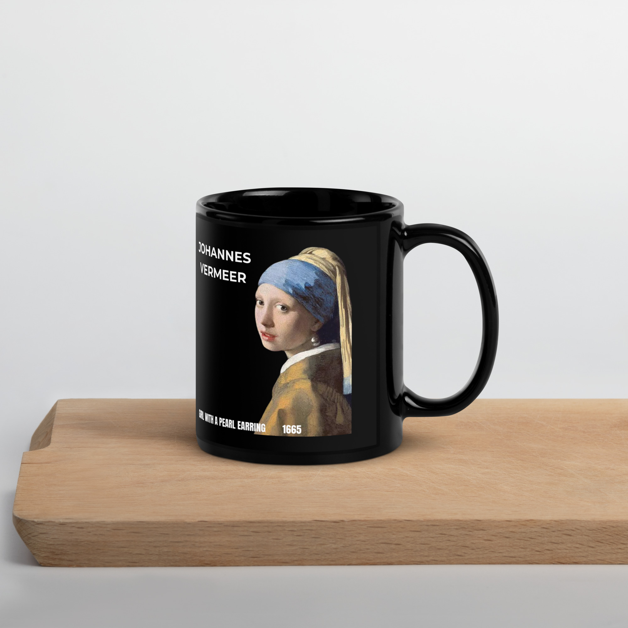 Girl with a Pearl Earring Black Glossy Mug