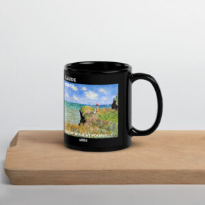 The Cliff Walk at Pourville Black Glossy Mug