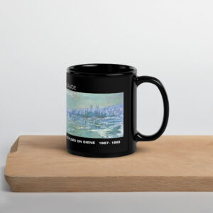 Ice Floes on Siene  Black Glossy Mug