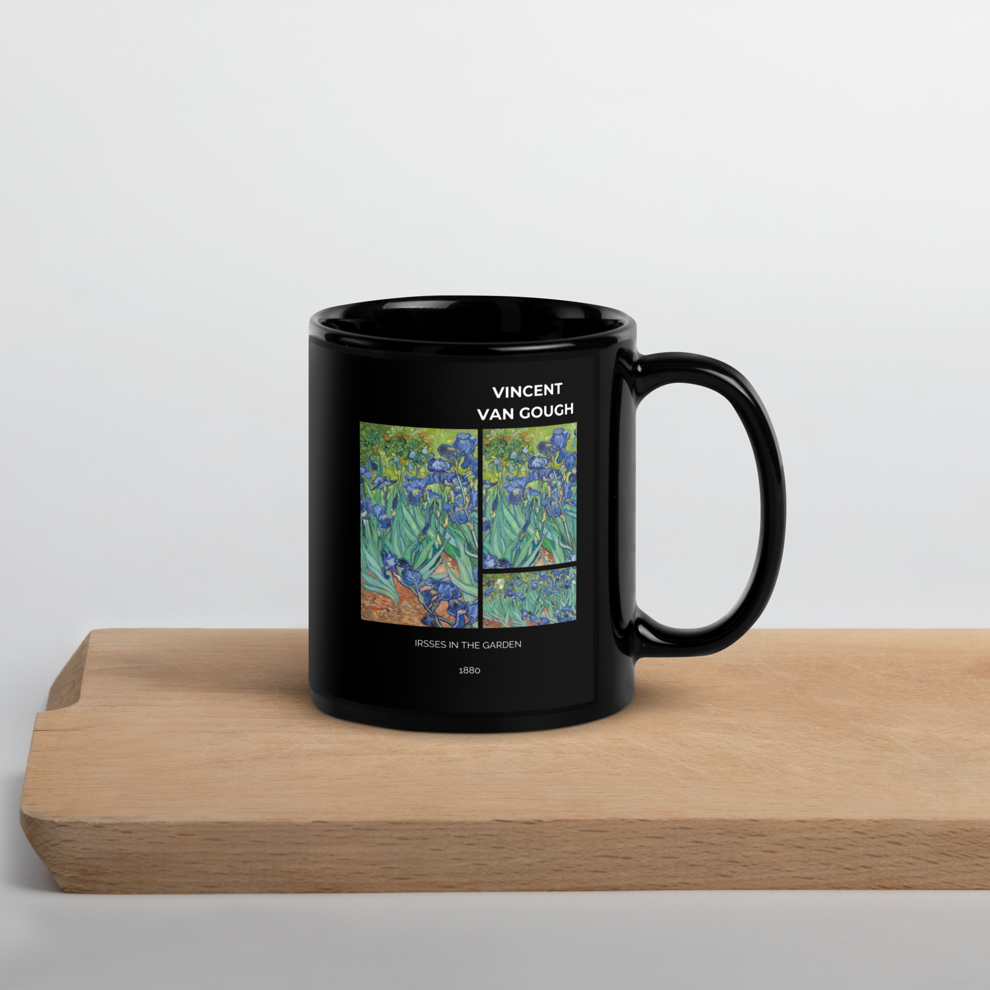 Irsses in the garden Black Glossy Mug