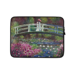 Bridge over a Pond of Water Lilies Laptop Sleeve