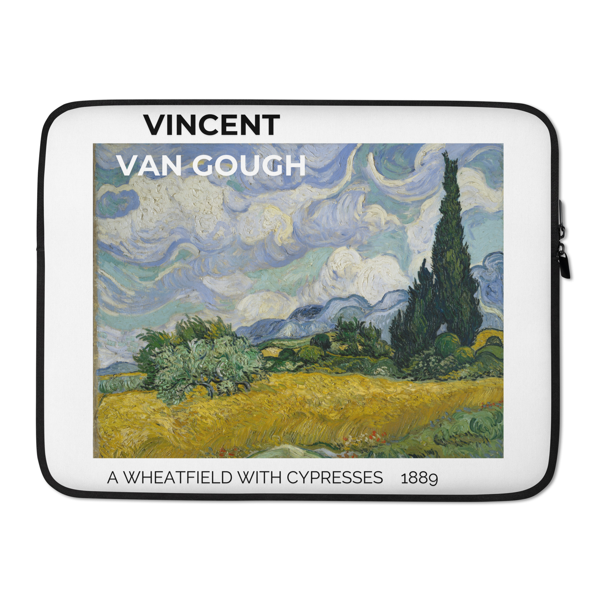 A Wheatfield with Cypresses Laptop Sleeve - Image 2