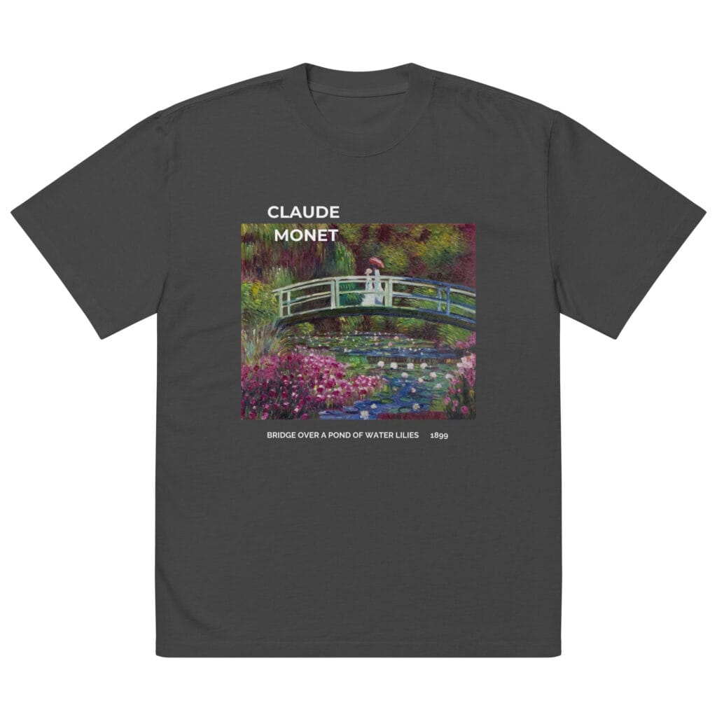 Bridge over a Pond of Water Lilies Oversized faded t-shirt