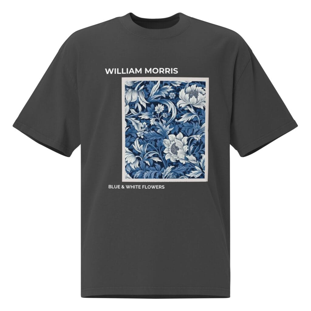 BLUE & WHITE FLOWERS Oversized faded t-shirt