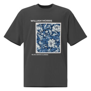 BLUE & WHITE FLOWERS Oversized faded t-shirt
