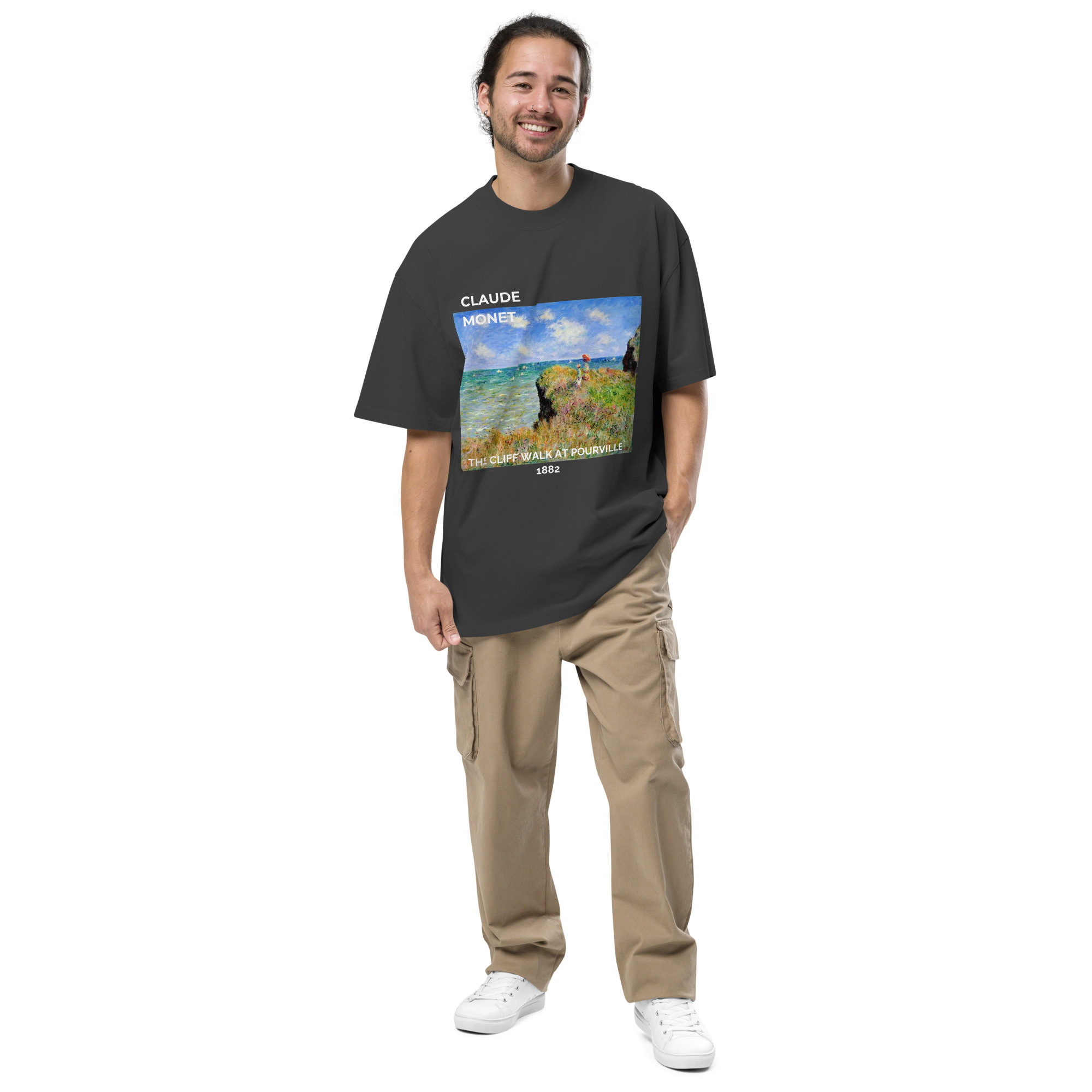 The Cliff Walk at Pourville Oversized faded t-shirt - Image 4