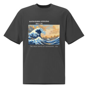 The Great Wave Off Kanagawa.   Oversized faded t-shirt