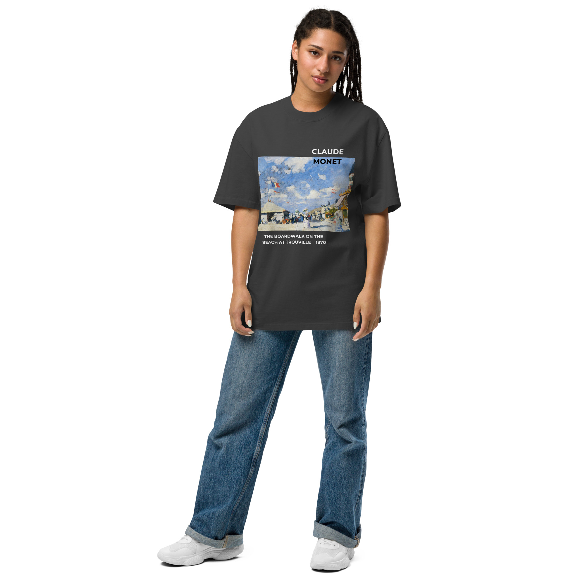 The Boardwalk on the Beach at Trouville Oversized faded t-shirt - Image 2