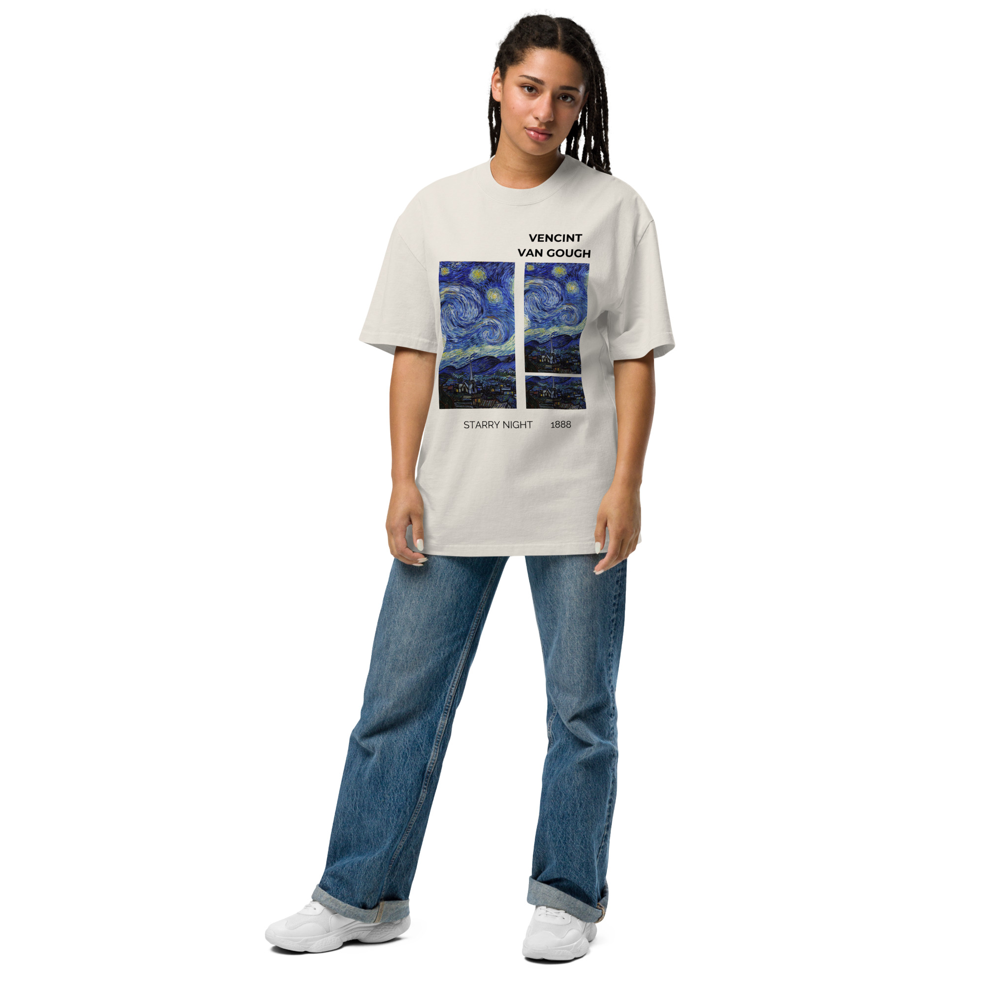 Starry Night Oversized faded t-shirt - Image 3
