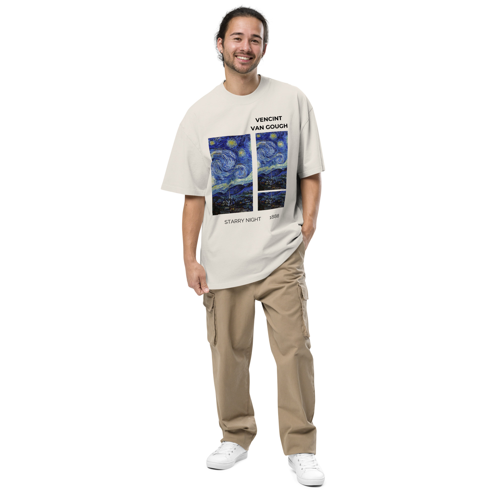Starry Night Oversized faded t-shirt - Image 5
