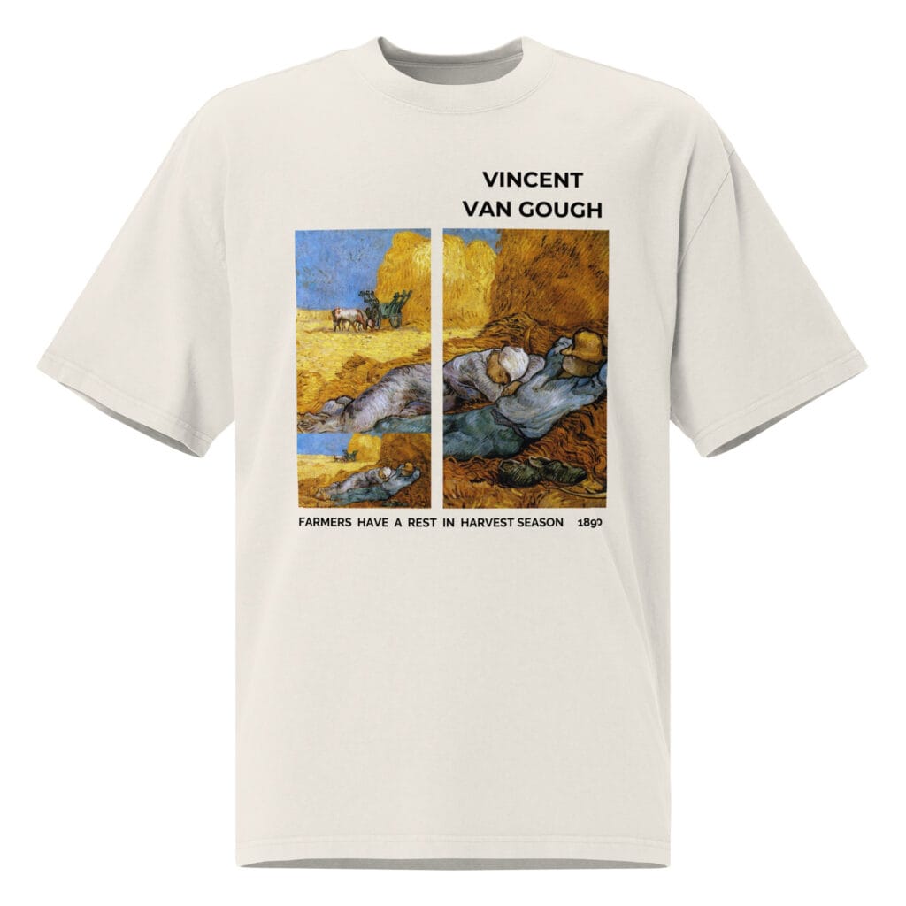 Farmers have a rest in harvest season Oversized faded t-shirt