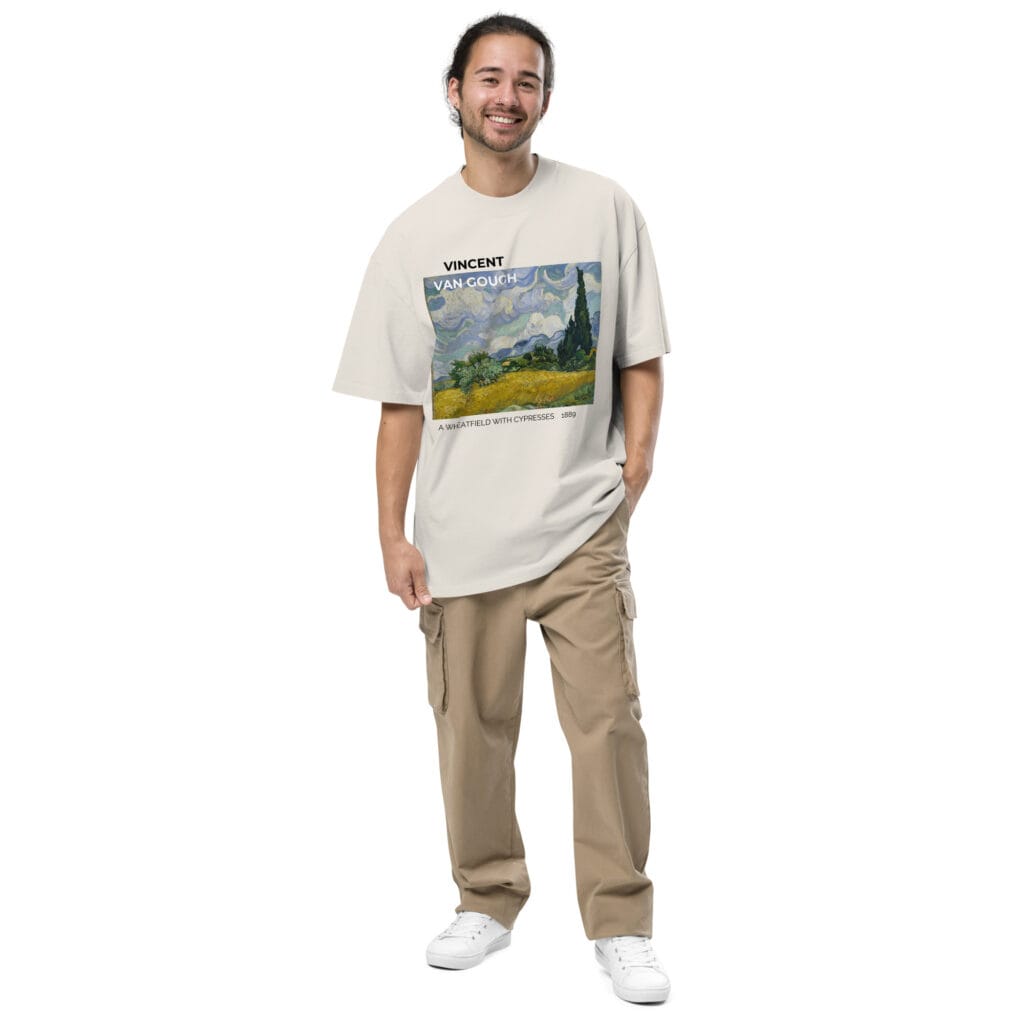 A Wheatfield with Cypresses Oversized faded t-shirt