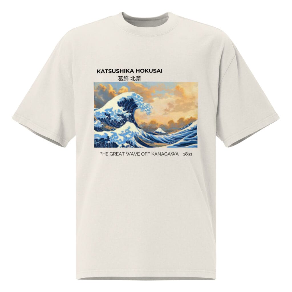 The Great Wave Off Kanagawa Oversized faded t-shirt