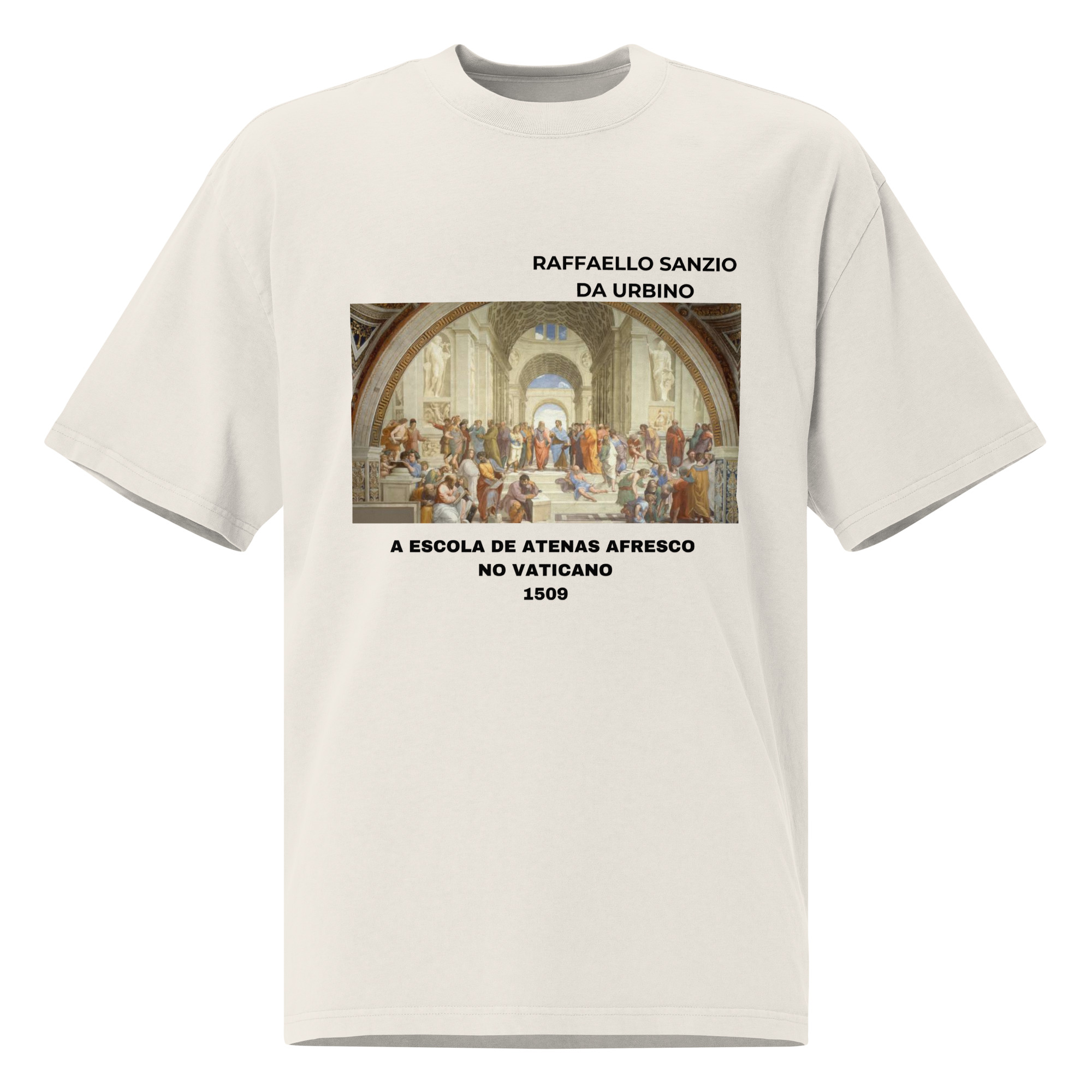 A Escola de Atenas afresco no Vaticano Oversized faded t-shirt
