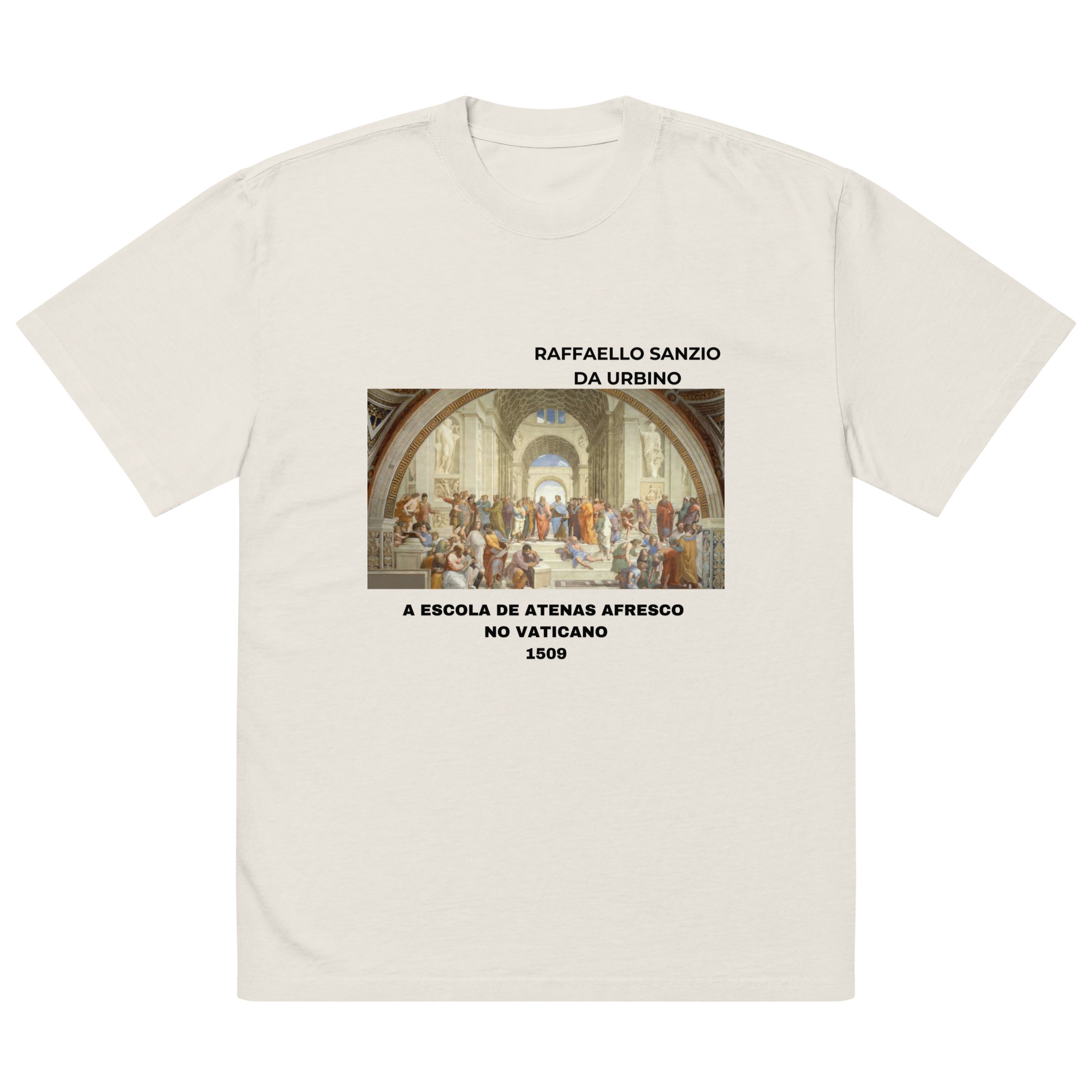 A Escola de Atenas afresco no Vaticano Oversized faded t-shirt - Image 6