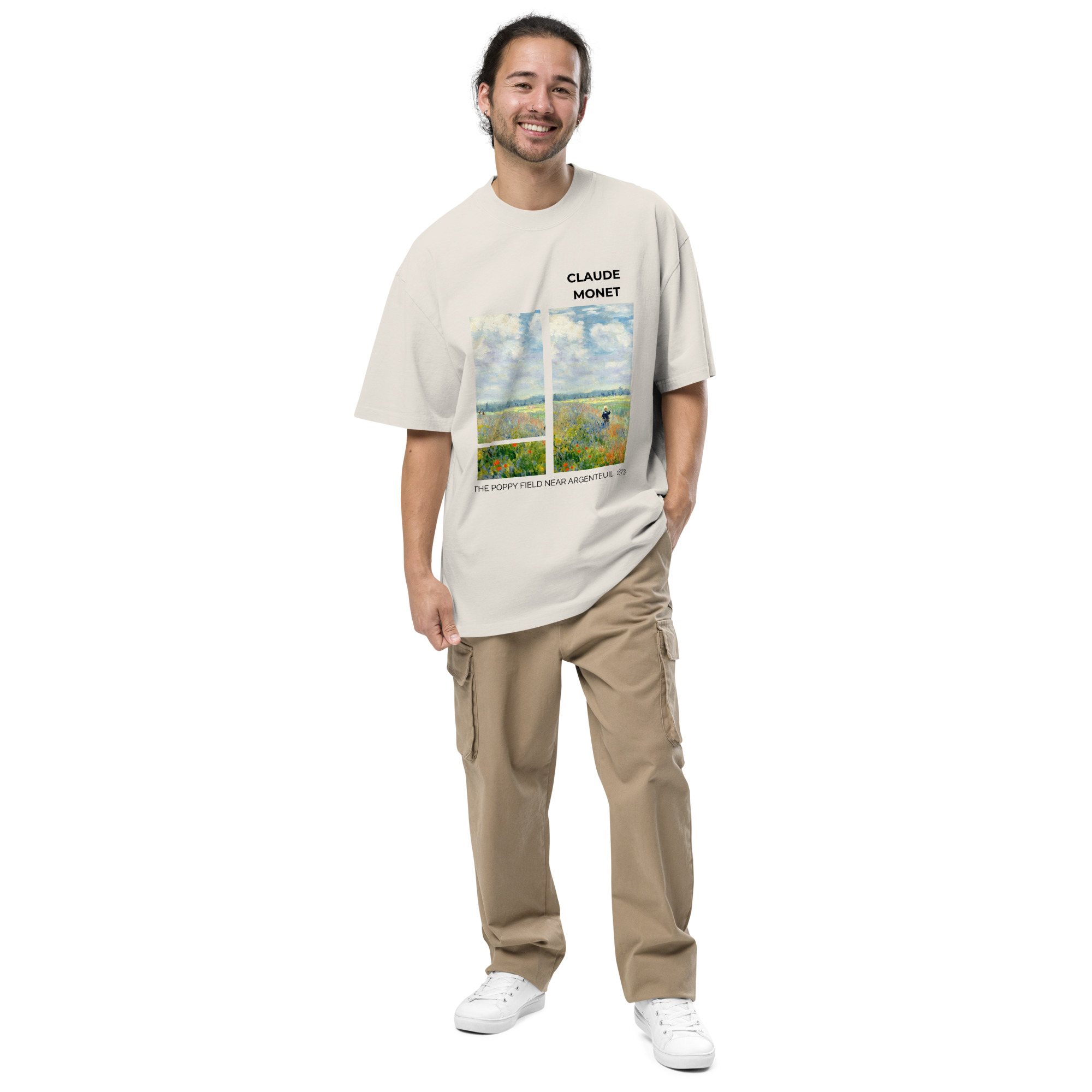 The Poppy Field near Argenteuil Oversized faded t-shirt - Image 3