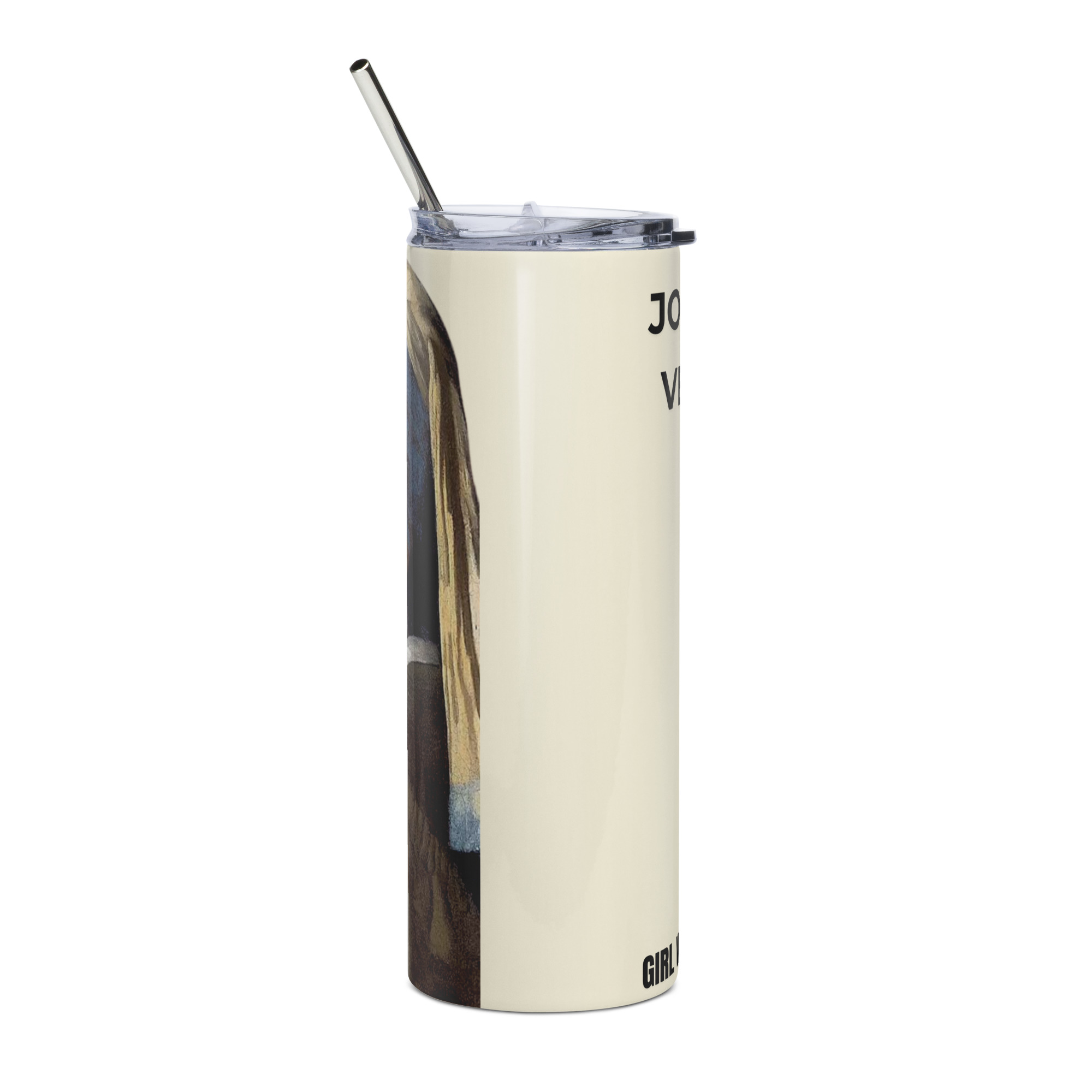 Girl with a Pearl Earring Stainless steel tumbler - Image 2