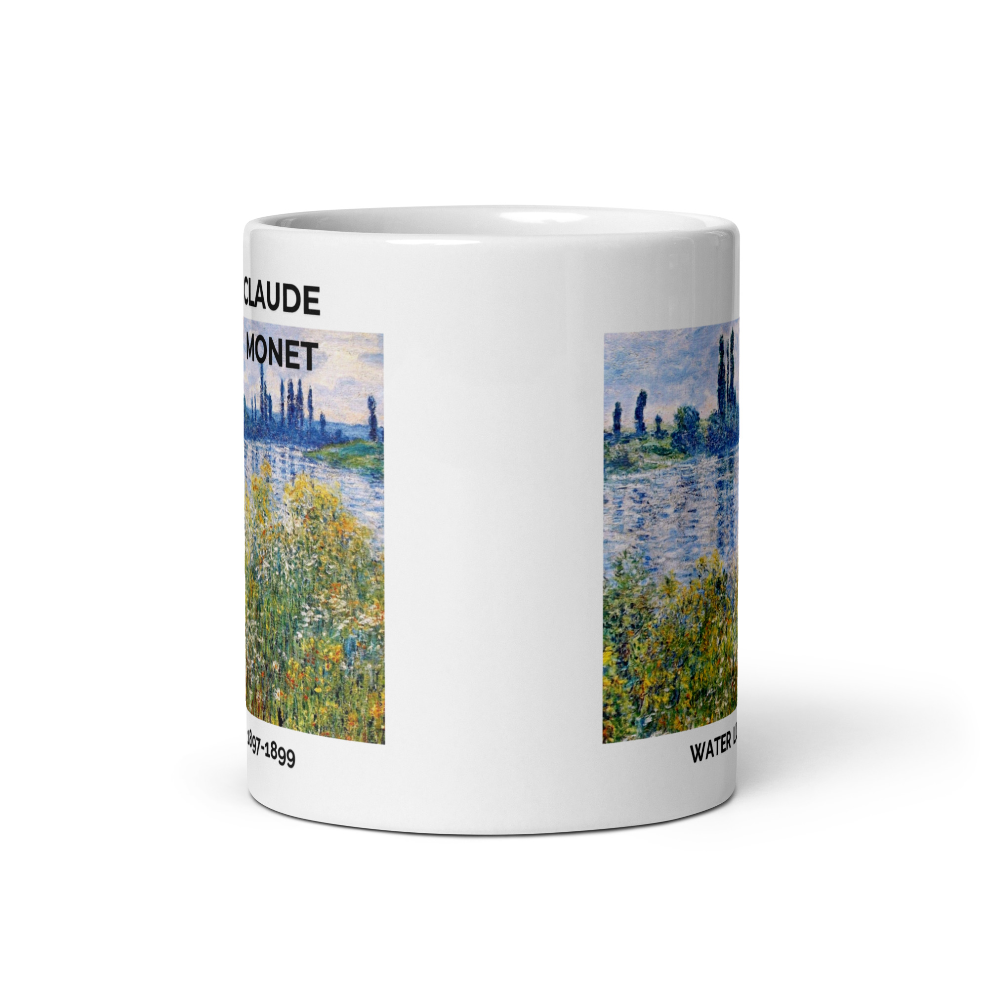Water Lilies White glossy mug - Image 3