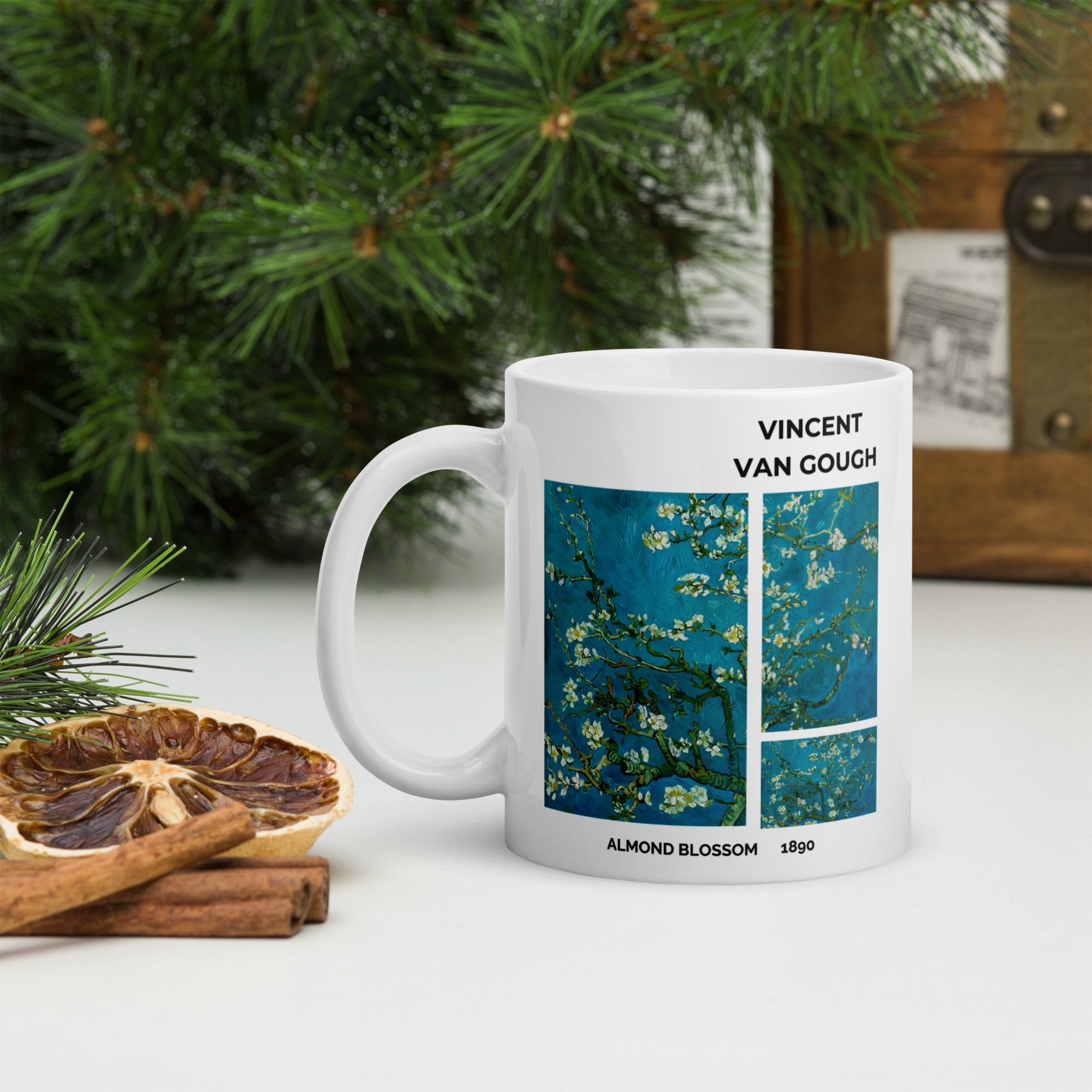 Almond - Blossoms White glossy mug - Image 2