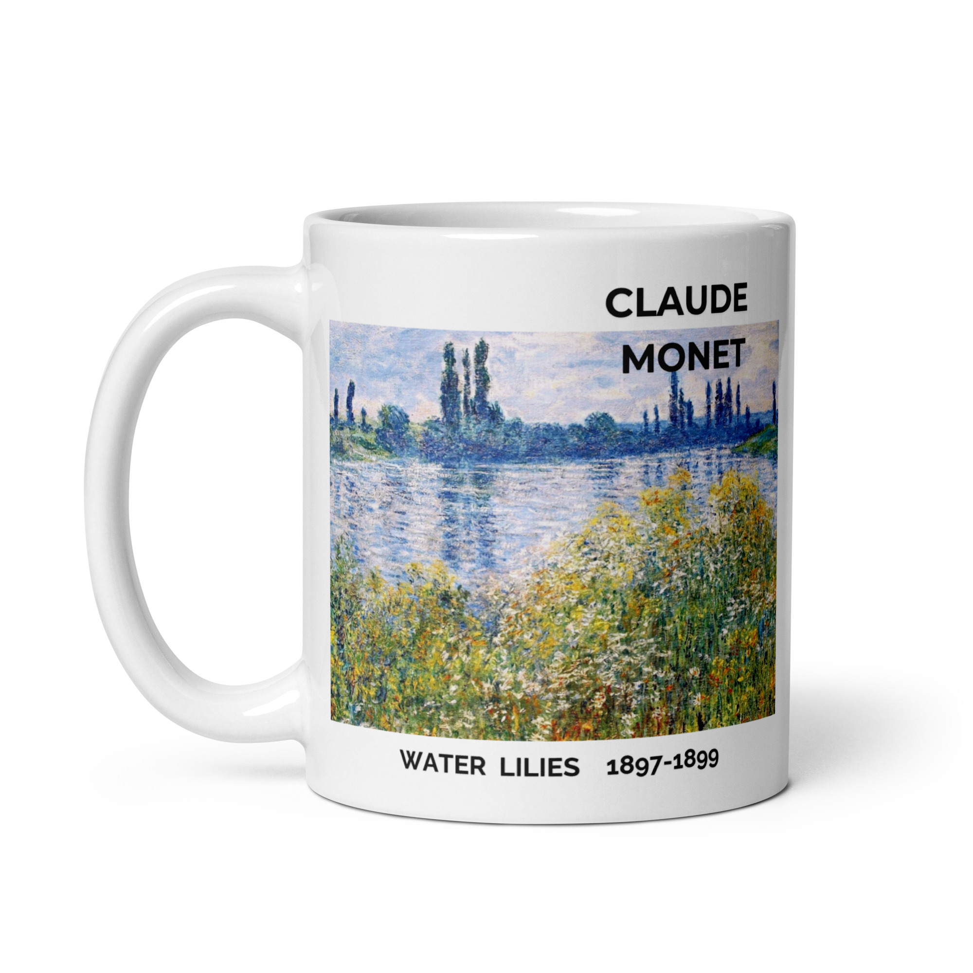 Water Lilies White glossy mug - Image 2
