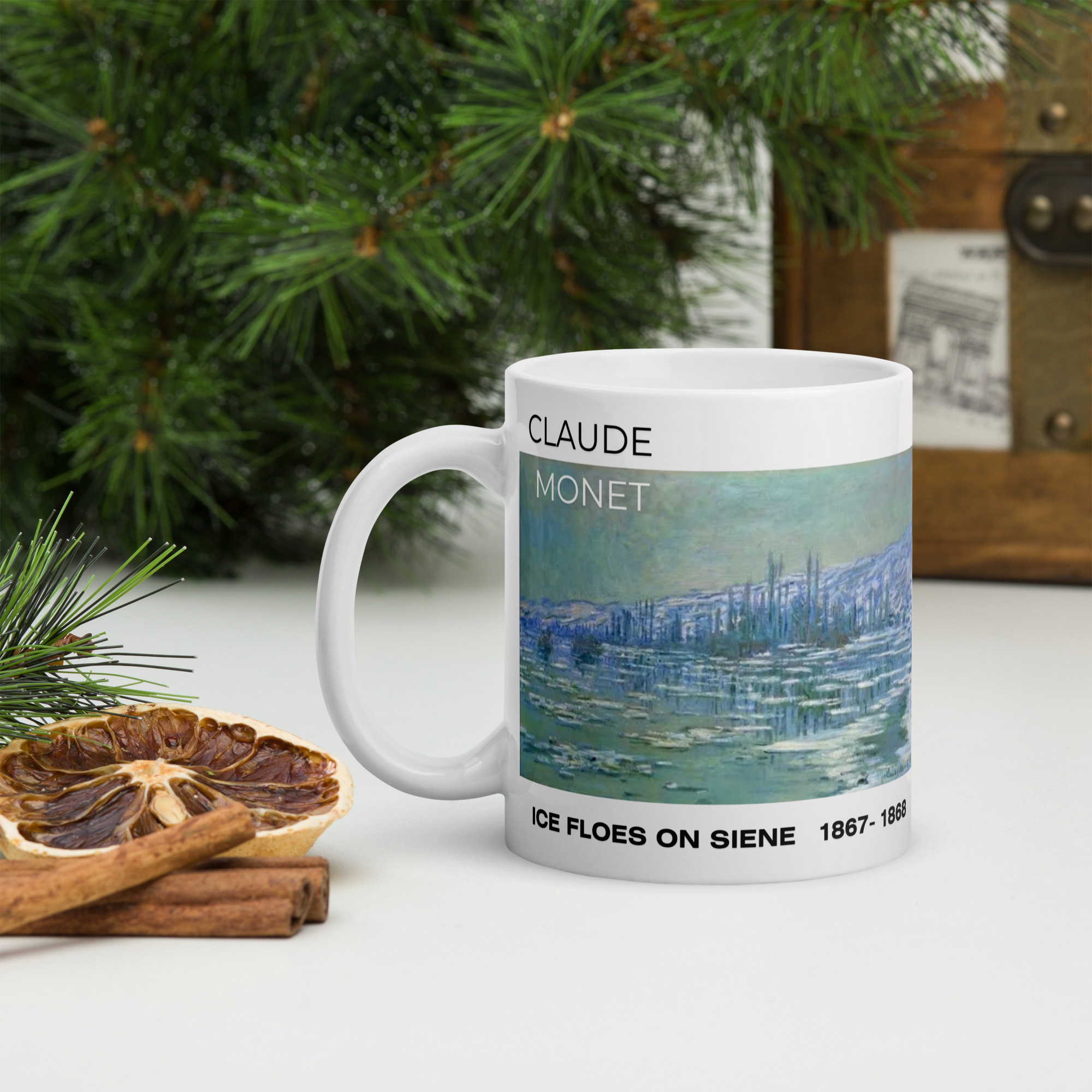Ice Floes on Siene White glossy mug - Image 2