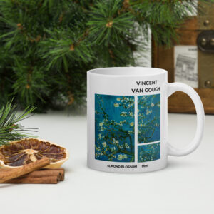 Almond - Blossoms White glossy mug