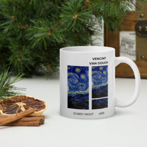 Starry Night White glossy mug