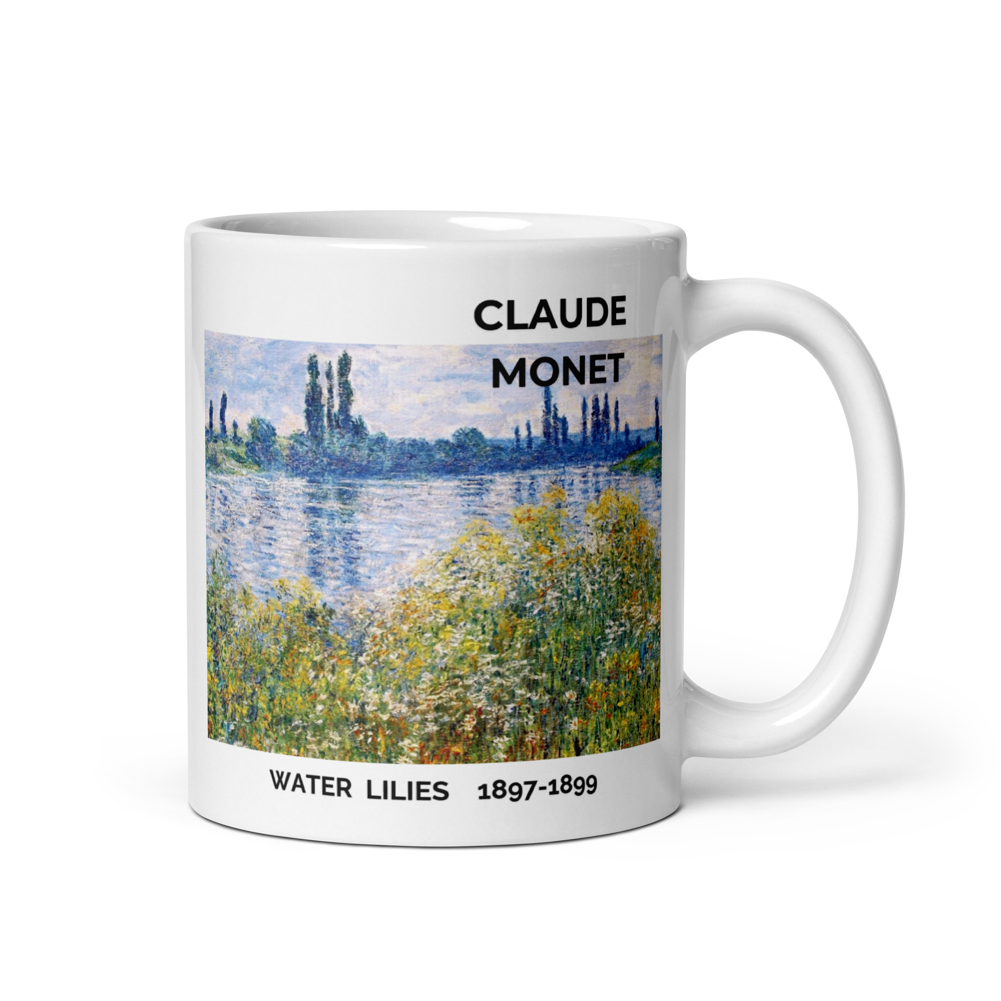 Water Lilies White glossy mug