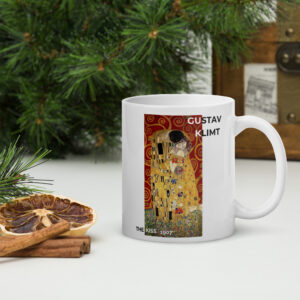 The  kiss White glossy mug