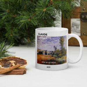 View of Vétheuil White glossy mug