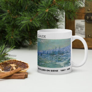 Ice Floes on Siene White glossy mug