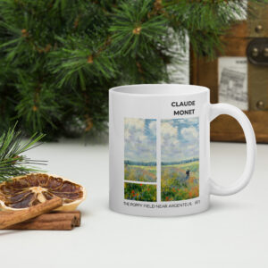 The Poppy Field near Argenteuil   White glossy mug