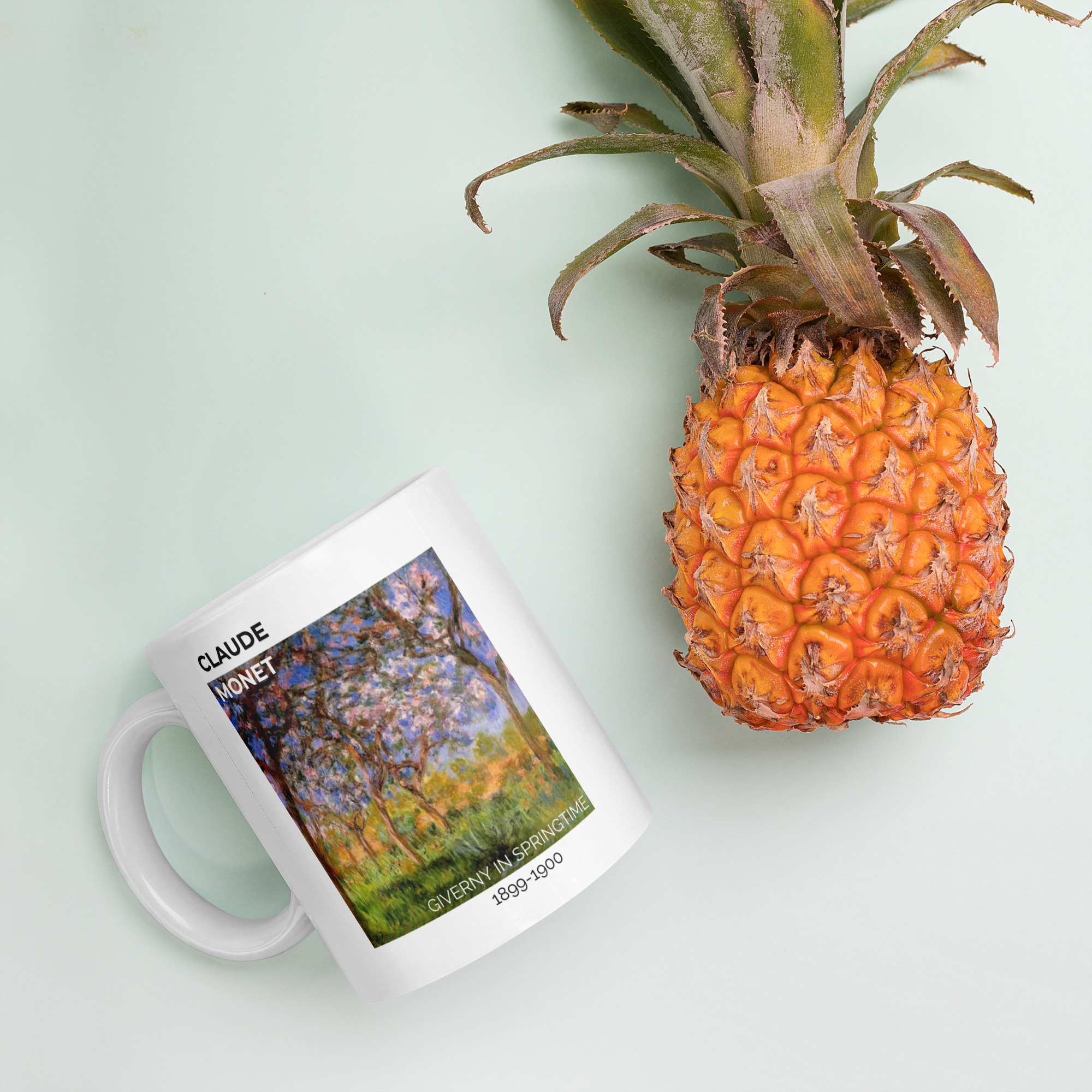 Giverny in Springtime White glossy mug - Image 4